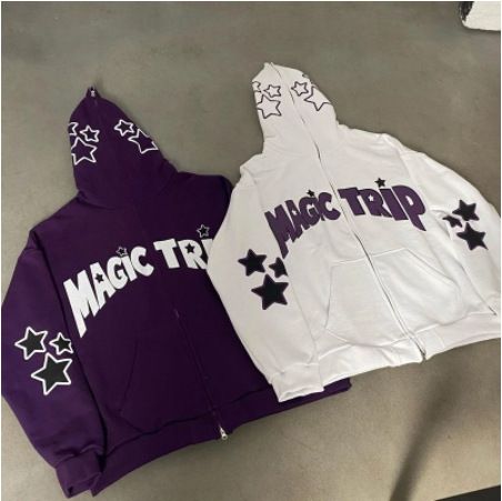 Felpa con cappuccio e zip nera con strass e toppa a forma di osso di ragno hip-hop da strada Y2k Harajuku per donna_voghion.com