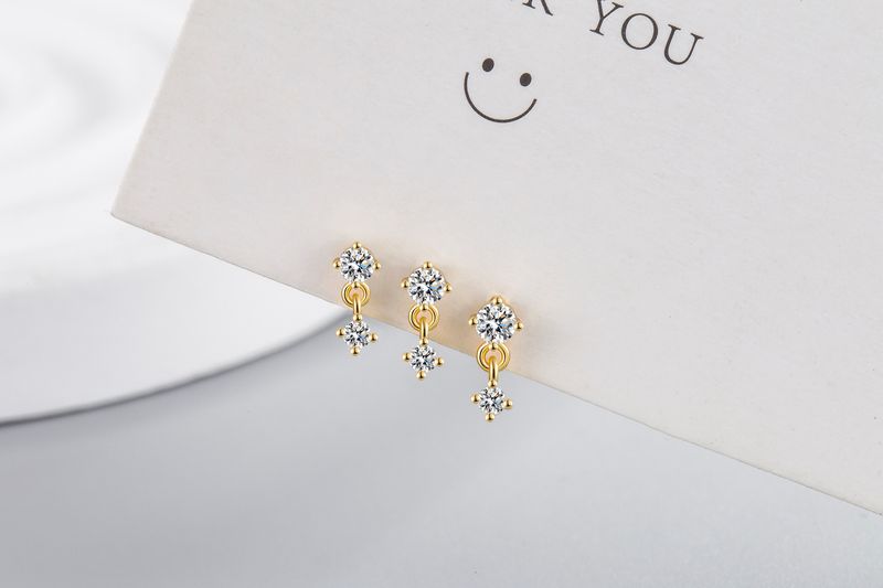 Gold color 8A zircon earrings screw ear bone studs exquisite small nose bone studs_voghion.com