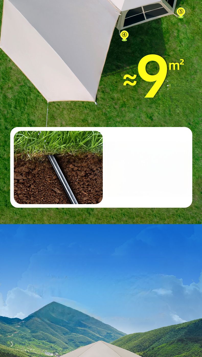 Zelt und 2-in-1-Outdoor-Camping-Übernachtungs-Regenschutz-Sonnenschutz, faltbar, tragbar, automatisches Außendach_voghion.com