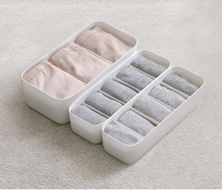 【 Hedou 】 Scatola di stoccaggio per cassetti da scrivania in plastica per calzini e biancheria intima, impilata_voghion.com