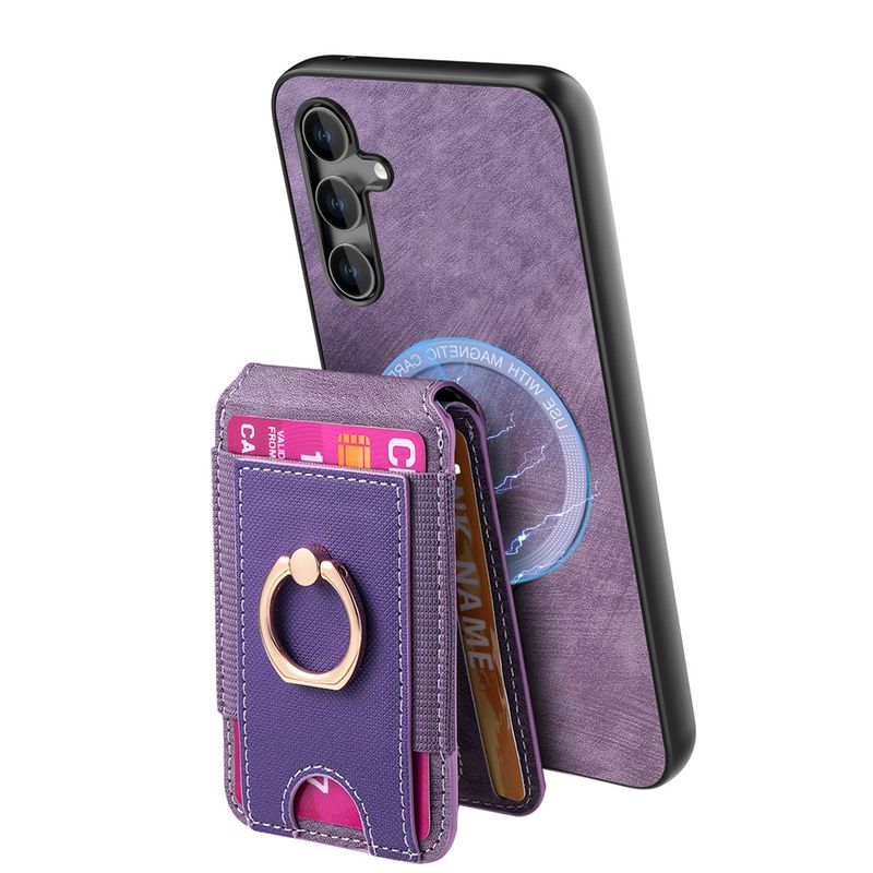 Custodia in pelle con slot per carte di credito e portafoglio magnetico staccabile per Samsung S23 S21 FE S25 S24 S22 Ultra Plus A16 A06 A36 A56 A55 A35_voghion.com