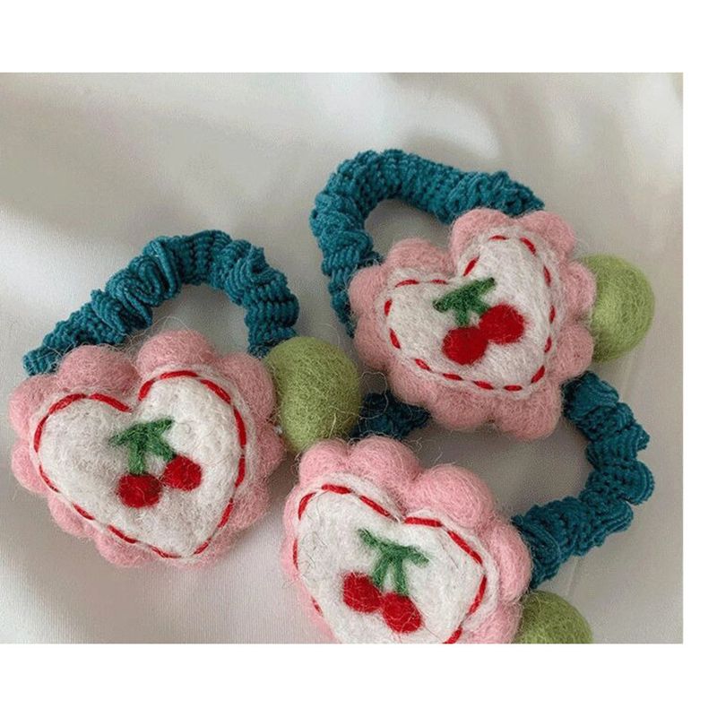 PreeKR Spring Felt Large Intestine Hoop 2025 New Meatball Decor Advanced Sensation Hair Head Rope_voghion.com