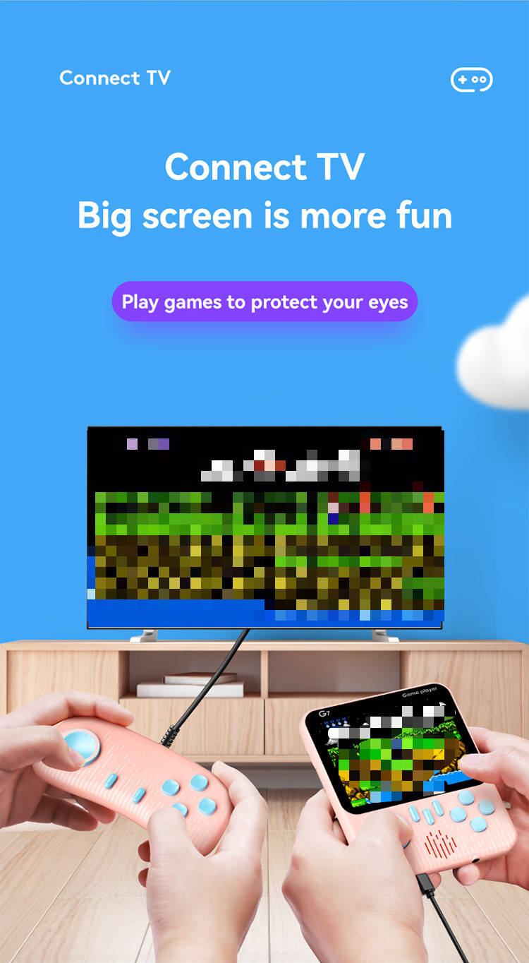 Handheld Gaming Console Ultra-Thin G7 Retro Portable Game Console with 666 Classic Games, HD Color Screen, FC Game Cartridge Console_voghion.com