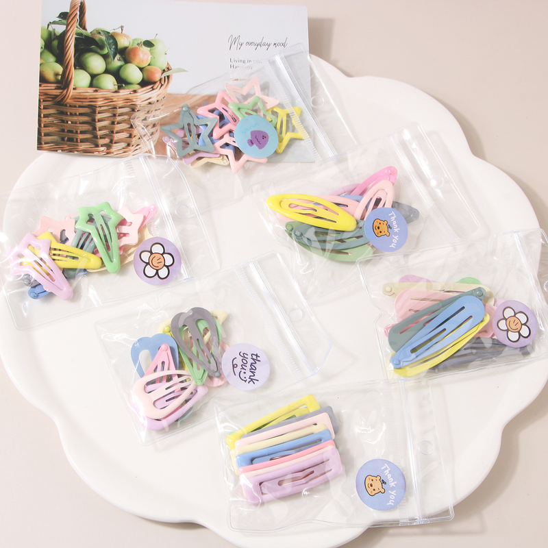 Guanyang ins style 10 bags of basic hairpins Korean version does not hurt the hair candy color cute hairpin side clip bb clip_voghion.com