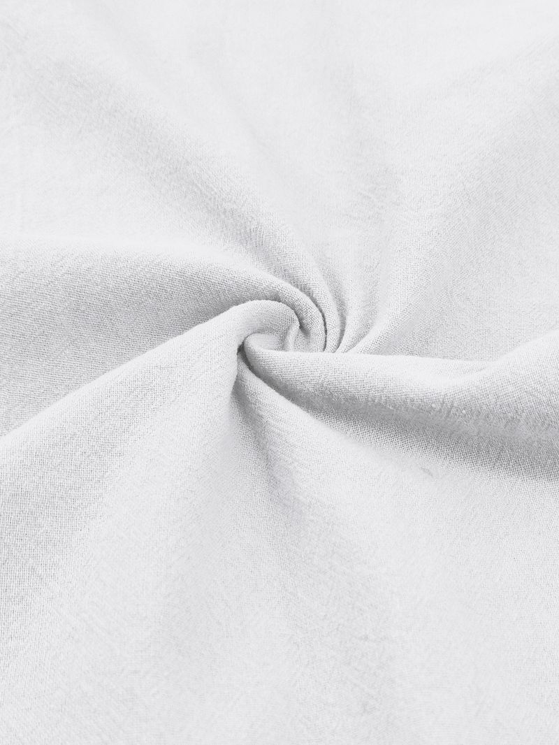 Camicia da uomo in lino a maniche corte con bottoni - Camicia casual estiva traspirante con taschino sul petto, comoda ed elegante per l'uso quotidiano_voghion.com