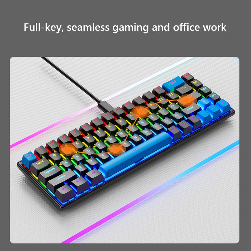 2025 Wired Gaming 68 Keys, Computer Keyboard, RGB Mechanical Keyboard For Win//pc_voghion.com