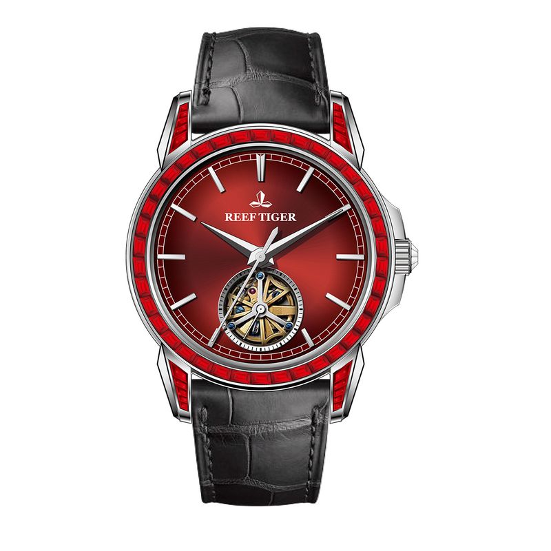 Rufteiger Außergewöhnliche Meister Vollautomatische Volldiamant Große Marke Mechanische Uhr_voghion.com