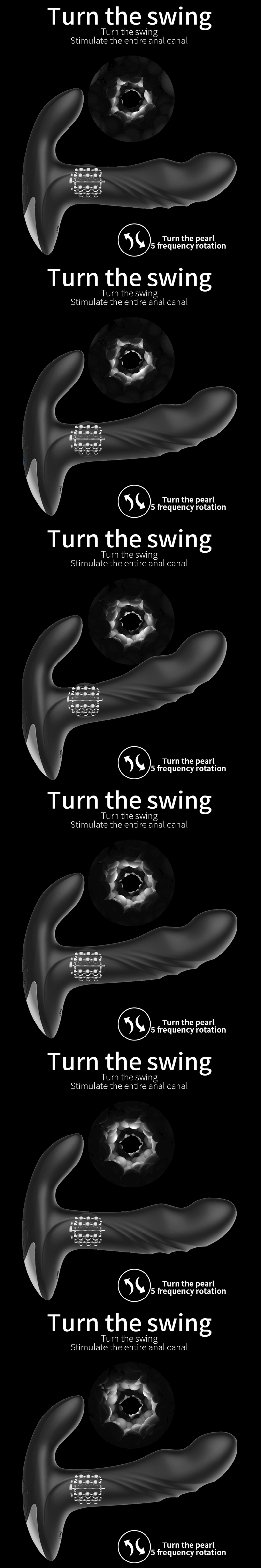 Dildo Remote Control Vibr Dual Vibrating Swing Butt Plug Male Prostate Massager Anus Dil Metal Beads Rotat      ating_voghion.com