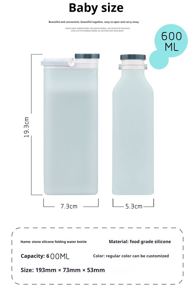 Gobelet à eau pliable en silicone portable pour sports de plein air, bouteille de lait de grande capacité, style nordique minimaliste, idéal pour les voyages_voghion.com