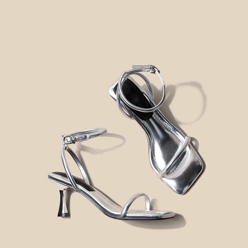 2025 New Square Head Exposed, Straight Fashion, Fine Heel Sandals, Women's Sandals Fashionable And Exquisite On The Foot Soft_voghion.com