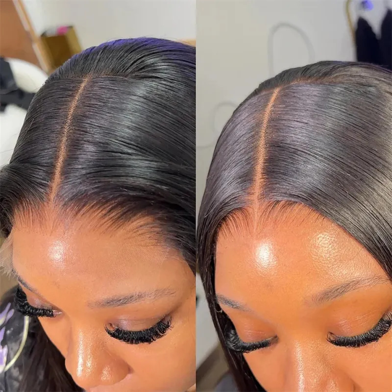Bobs Human Hair Lace Frontal Glueless Wig Straight Bob Hd Lace 13X4_voghion.com