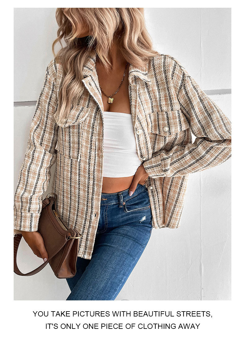 Women's fashion plaid shirt outside to match women_voghion.com