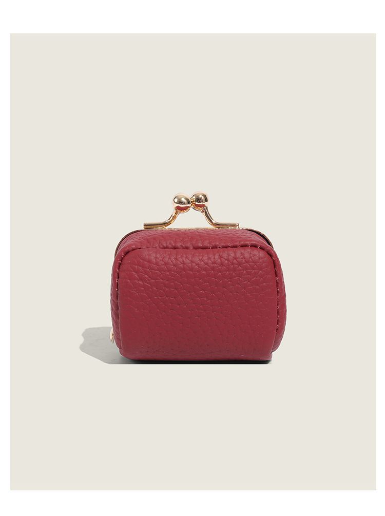 Mini Leather Coin Purse With Snap Closure – Compact Jewelry & Earphone Organizer For Women, Multi-Color Options_voghion.com