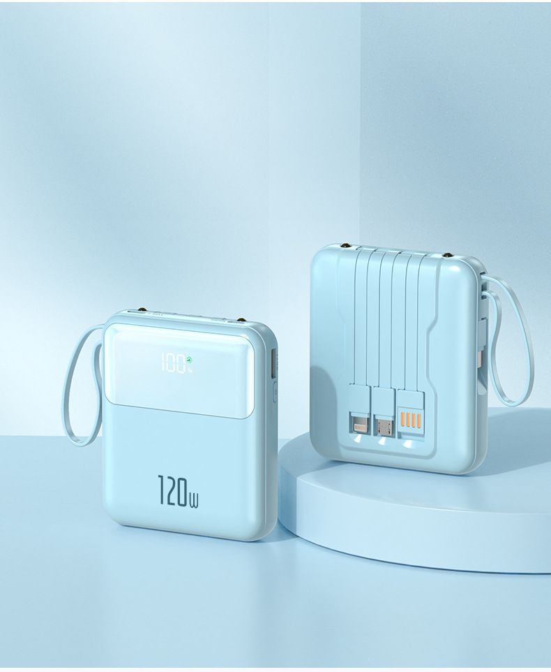 22.5W Super Fast Charging Power Bank 20000mAh With Built-in Cable, Portable External Battery Pack, PD3.0 Quick Charge, LED Display, Travel-Friendly_voghion.com