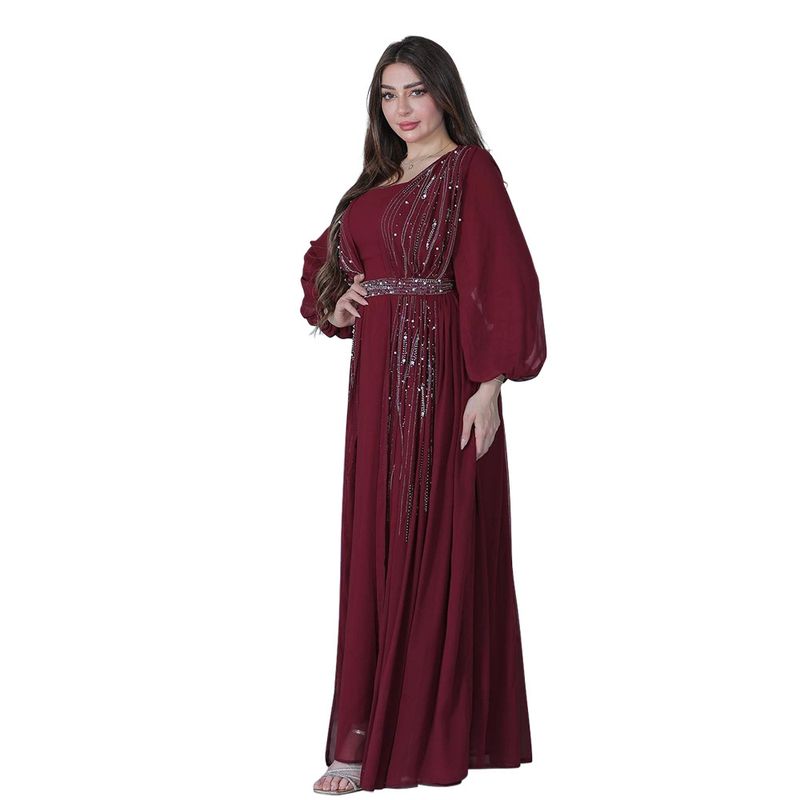 Abito da sera con cintura e gonna lunga da donna_voghion.com