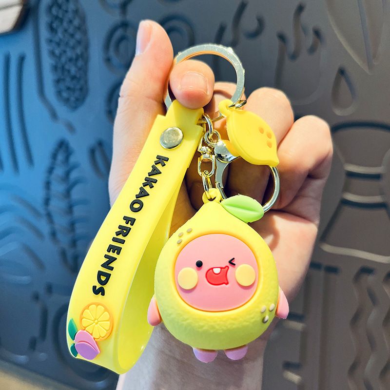 Cartone animato frutta carino scoreggia pesca re portachiavi colla bambola auto borsa ciondolo coppia piccolo regalo_voghion.com