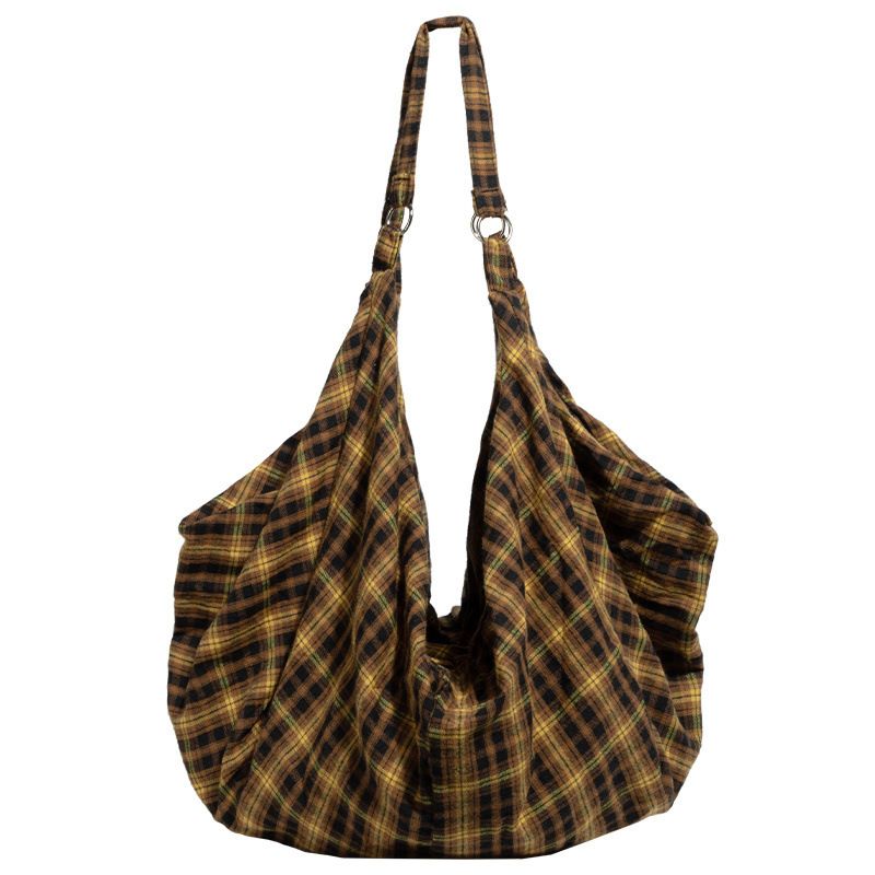 Women's Tote Bag Checkered Backpack Crossbody Bag 2025 Fall/Winter New Large Capacity_voghion.com