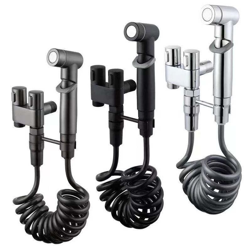 One in two out toilet companion flushing spray gun faucet stainless steel toilet, bathroom, pressurized household use_voghion.com