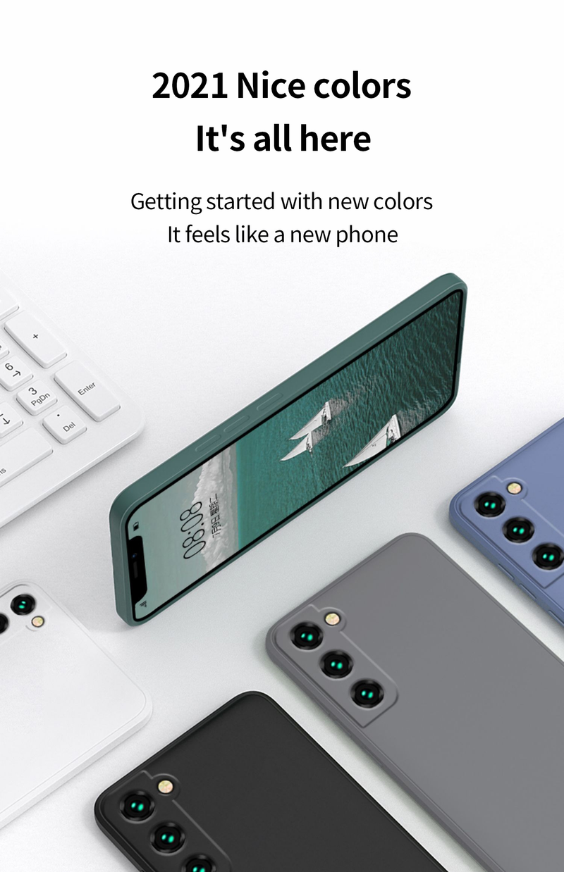 LOVECOM flytende silikontelefondeksel for Samsung Galaxy S22 S21 Ultra Plus S20 FE S10 A72 A52 4G 5G Mykt tynt bakdeksel F_voghion.com