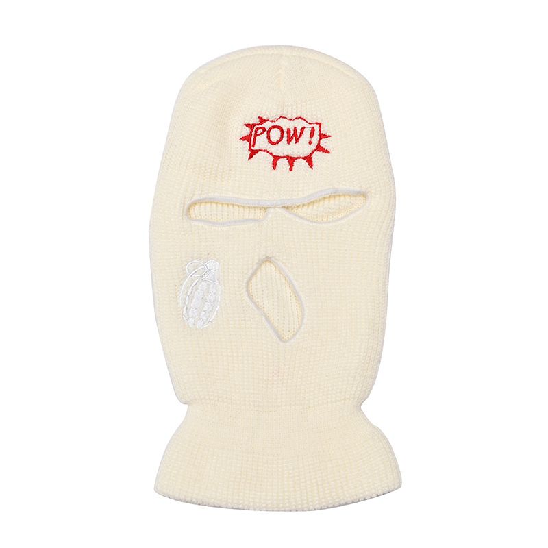 LazyZoom Winter Warm Three-Hole Knitted Ski Balaclava Cycling Face Mask Ear Protection Windproof Head Wrap Cold Hat_voghion.com
