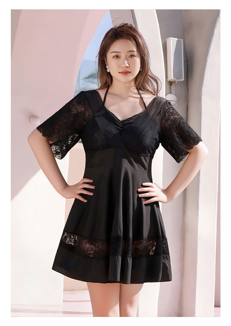 Plus Size For Women Loose Lace Sexy Slightly Chubby 100kg Hot Spring Two-Piece Skirt Style Tummy Control Slimming High_voghion.com