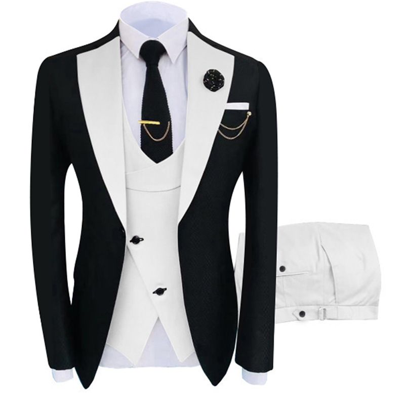 Men's Clothing Men Suits Elephant Lapel Slim Fit Men's Wedding Suit Three Piece Set_voghion.com