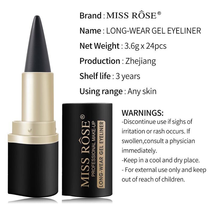 MISSROSE Makeup Matte Waterproof Not Easy To Smudge Black Single Head Solid Eyeliner Female Eyeliner_voghion.com
