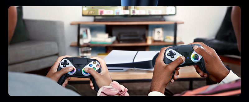 Controller für PS5/Playstion 5 Pro/Slim/PC-Konsole Wireless Gamepad Game Joystick RGB-Leuchten Turbo Touchpad Hall Trigger_voghion.com