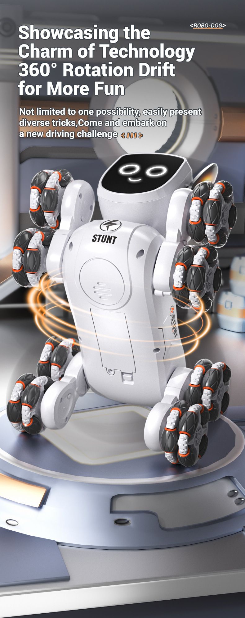 Remote Control Toys Intelligent Voice Mechanical Dog Gesture Sensing Remote Control Toy Eight Wheel Four Wheel Drive Stunt Deformation Car_voghion.com