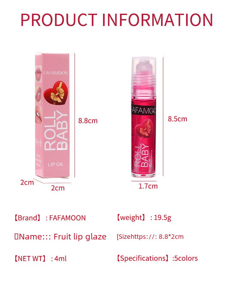 FAFAMOON bead Lip Oil hidratante hidratante batom líquido hidratante bola boca óleo seco rachadura incolor transparente_voghion.com