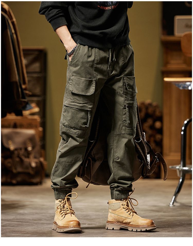 New personalized high street style tooling trousers casual trousers versatile simple fashion niche design leggings_voghion.com
