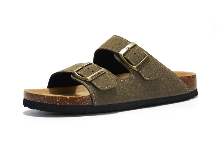 2023 nuove donne estive pantofola in sughero casual spiaggia doppia fibbia antiscivolo esterno in pelle nabuk slip on slides scarpa_voghion.com