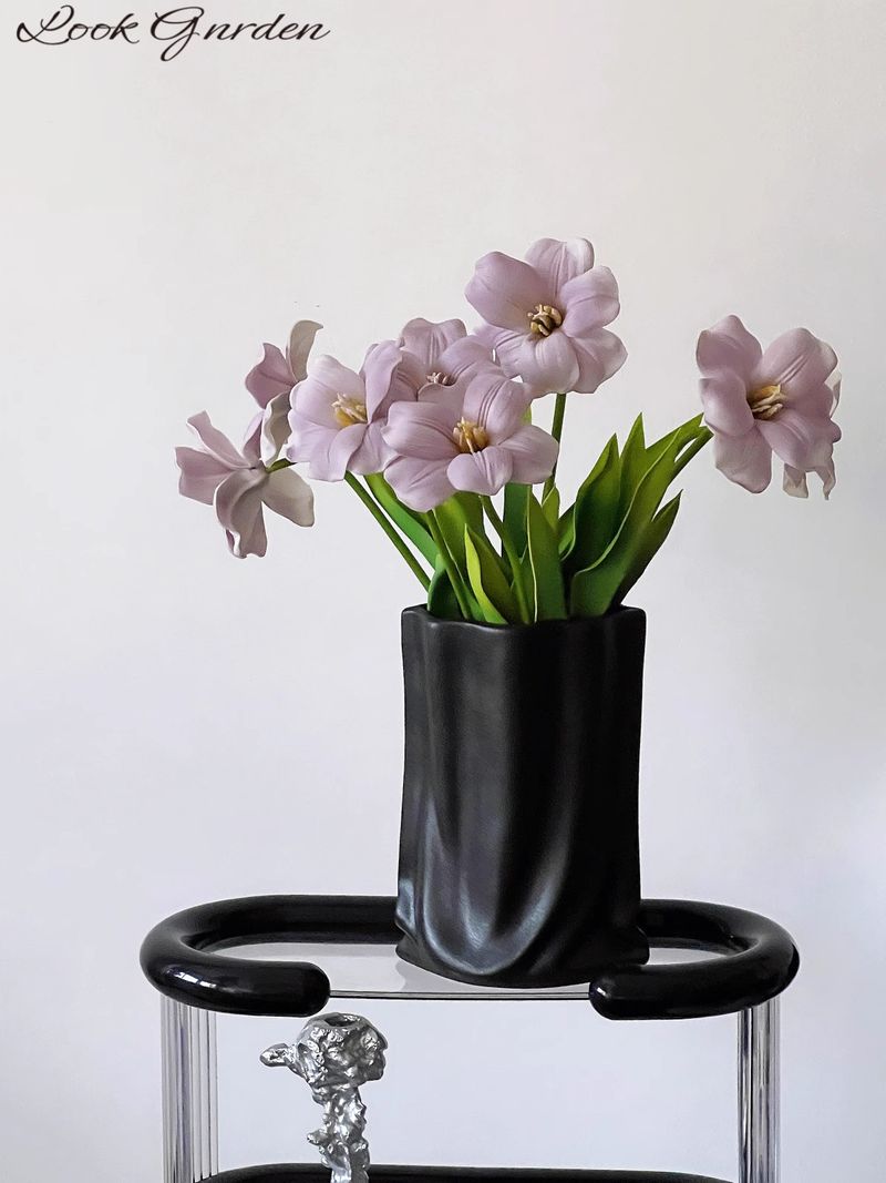 Ins Bionic Bouquet PU Tulip Artificial Flower Simulation Flower High Grade Realistic Living Room Table Decoration Flower Arrangement_voghion.com