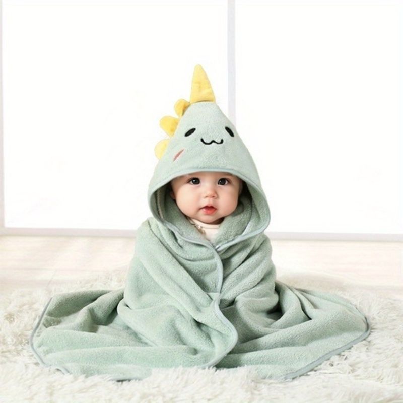 1 pack cartoon animal baby swaddling blanket goes out to a stroller blanket wrapped in a polyester hooded bathrobe_voghion.com