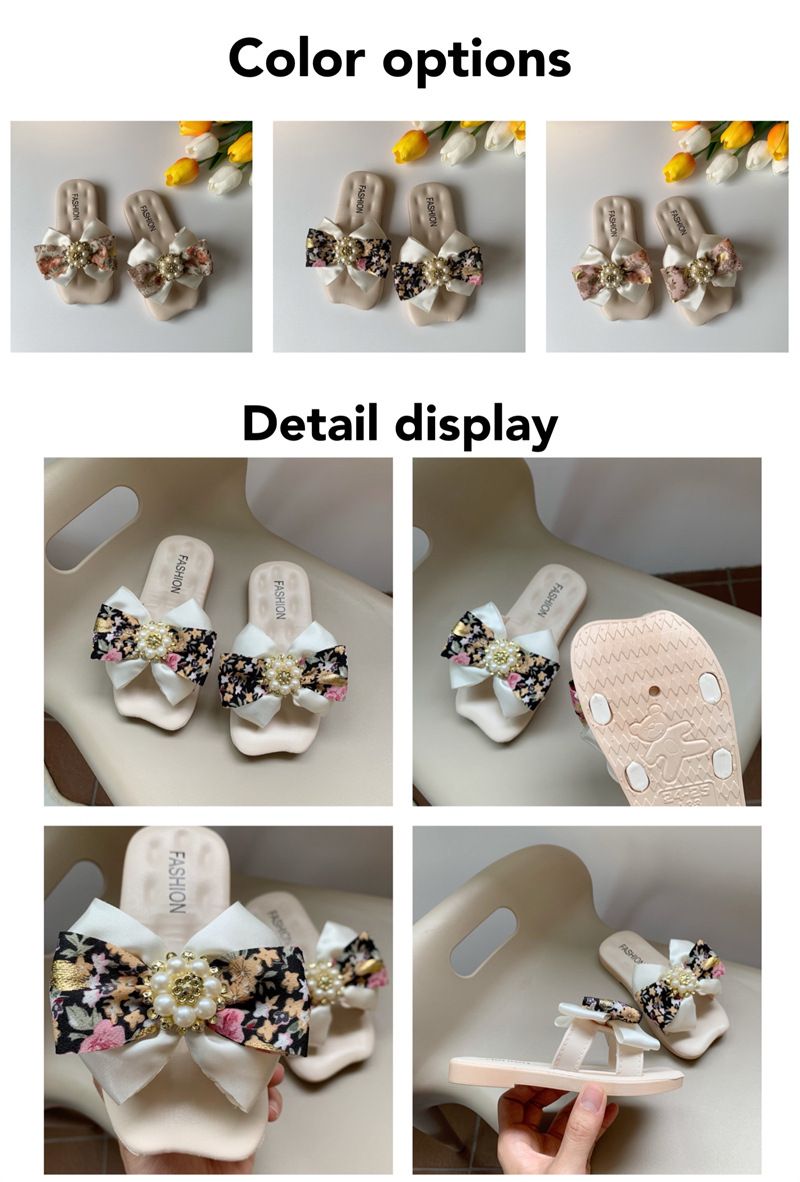 Koreanische Version Bogen Kinder Fee vielseitig Prinzessin Stil rutschfeste atmungsaktive Damen Sandalen Mädchen Hausschuhe im Freien_voghion.com