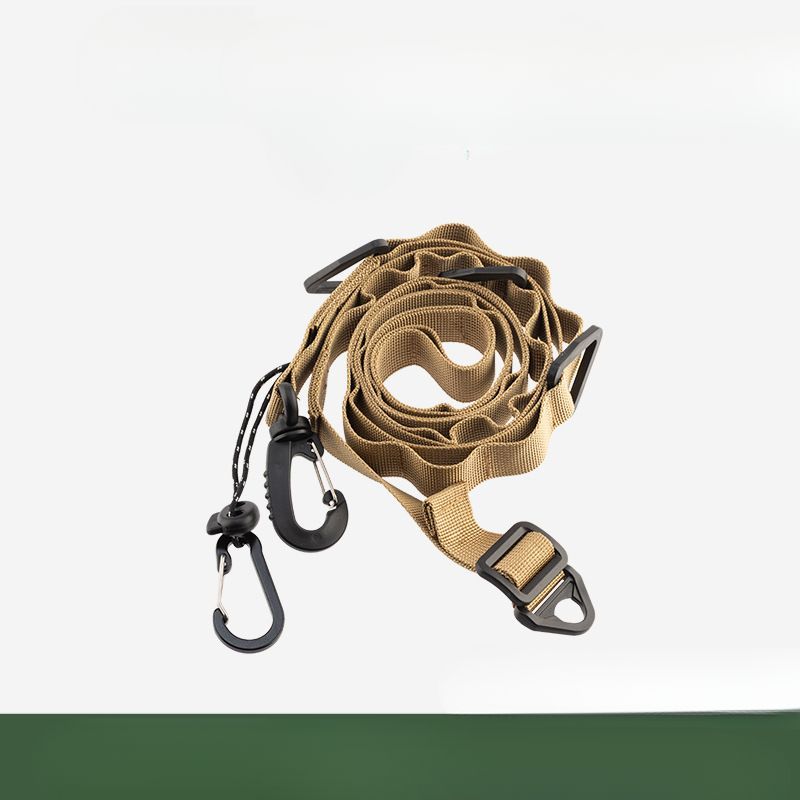 Bolsa bandolera multifuncional para acampar al aire libre con un solo hombro y cuerda para colgar para secar botellas de agua._voghion.com