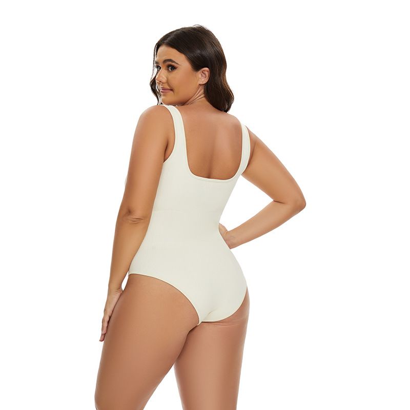 Tuta intima da donna senza cuciture, a coste, modellante, con scollo quadrato_voghion.com
