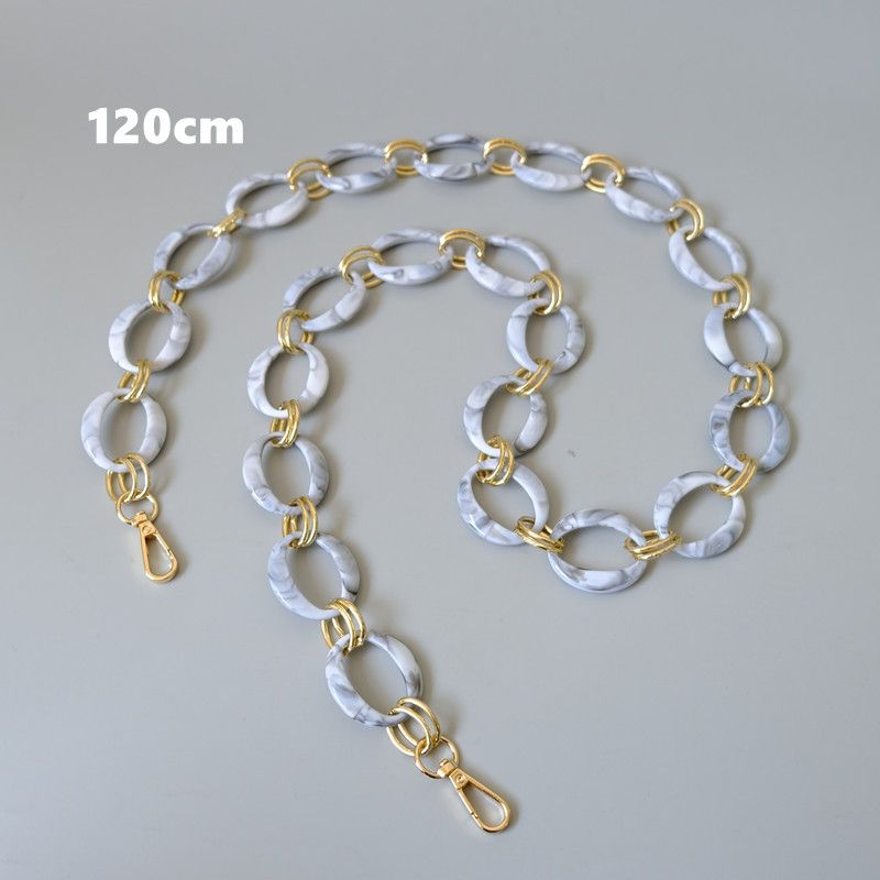 Accessori per borse da donna alla moda, con tracolla spessa, in resina dorata mista, con catena in acrilico per telefono_voghion.com
