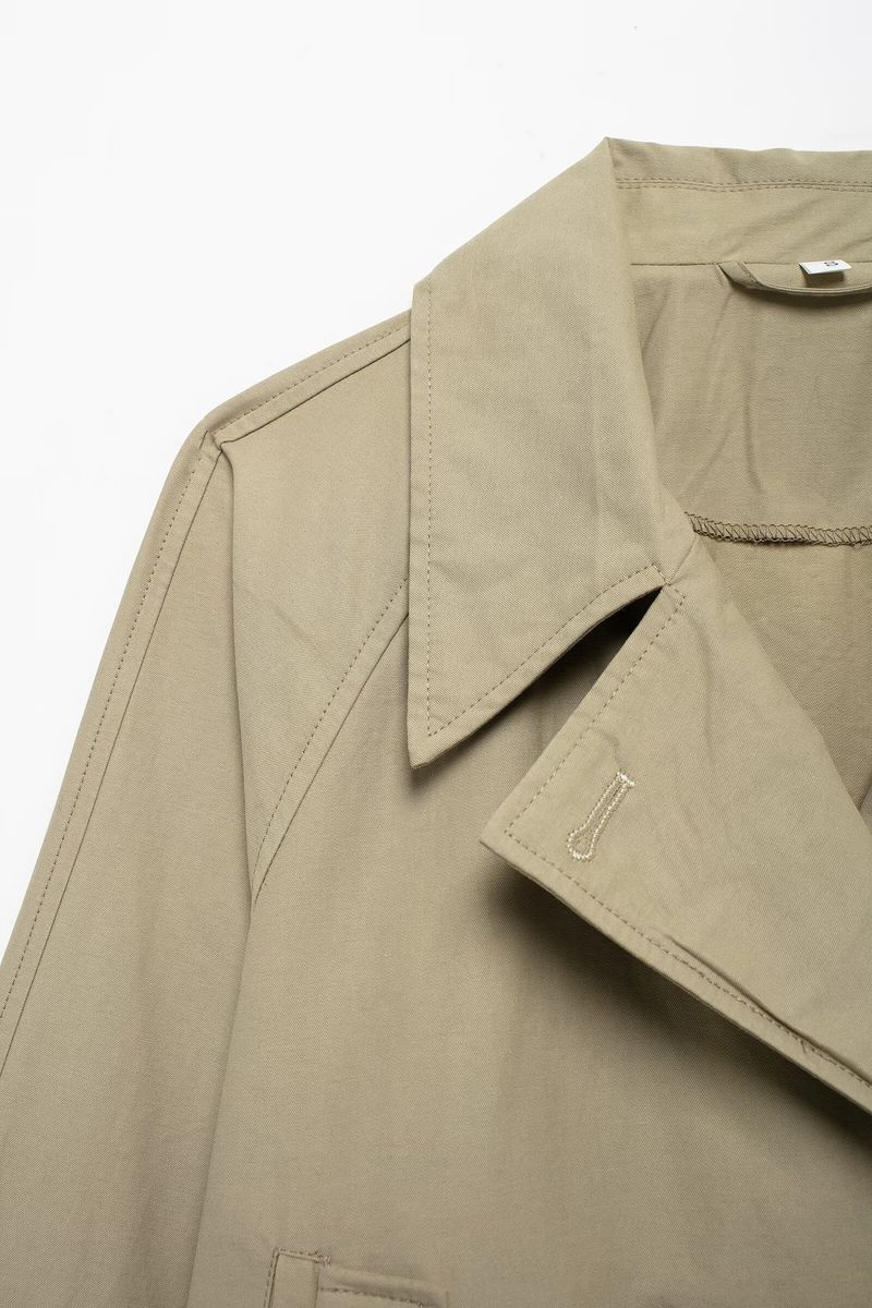 Dameskleding 2024 herfst/winter nieuwe straatmode trenchcoat stijl korte jas_voghion.com