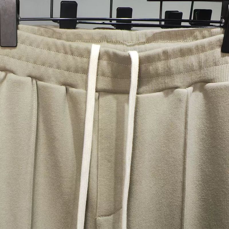 Streetwear Oversized Drawstring Joggers – Unisex Cotton Blend Cargo Pants With Patchwork & Flared Hem (Black/Charcoal/Brown/Beige/Light Coffee)_voghion.com