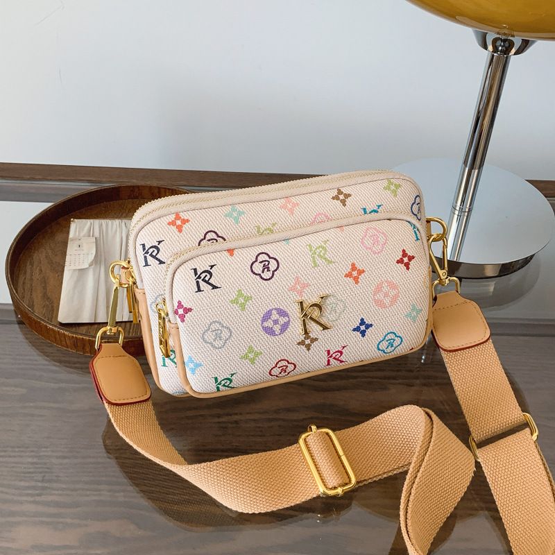 Borsa a tracolla versatile quadrata piccola elegante alla moda, con stampa colorata, per donne, 2025, di alta qualità_voghion.com