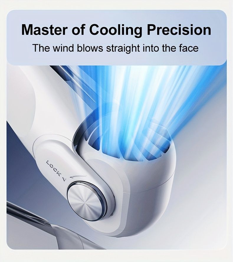2024 New Wearable Neck Fan Portable Air Conditioner Rechargeable Bladeless Fan with 45° Adjustable Wind Directions for Outdoor_voghion.com