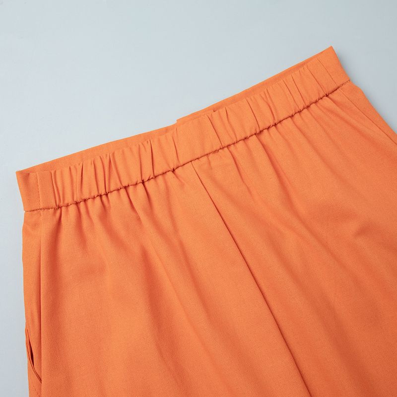 Damenbekleidung Baumwolle Leinen Weste Rock Anzug Weste Big Swing Rock Casual Anzug_voghion.com