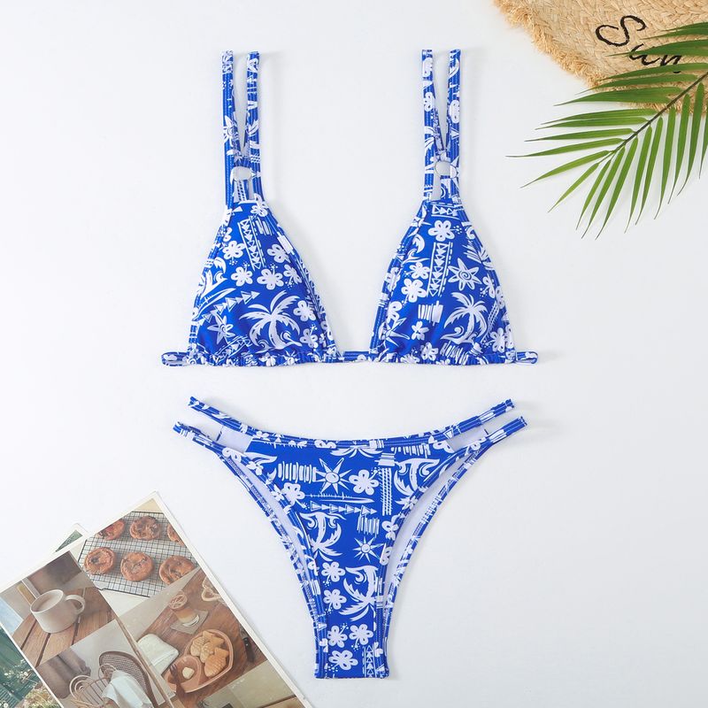 Swimwear Sexy Double Strap Three-Piece Bikini Swimsuit For Women_voghion.com