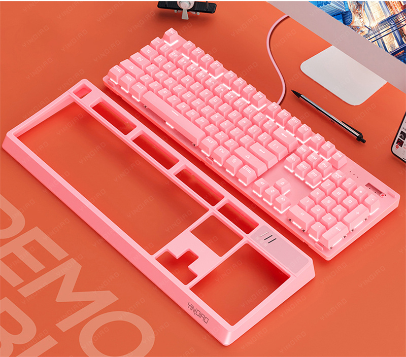 K wired New key detachable panel real mechanical ke hybrid white backlit green axis USB interface g_voghion.com