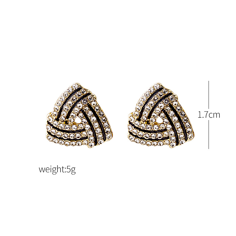 Sier VENUS Sterling Diamond-studded Triangle Earrings Women's Light Temperament Wild Personality Earrings_voghion.com
