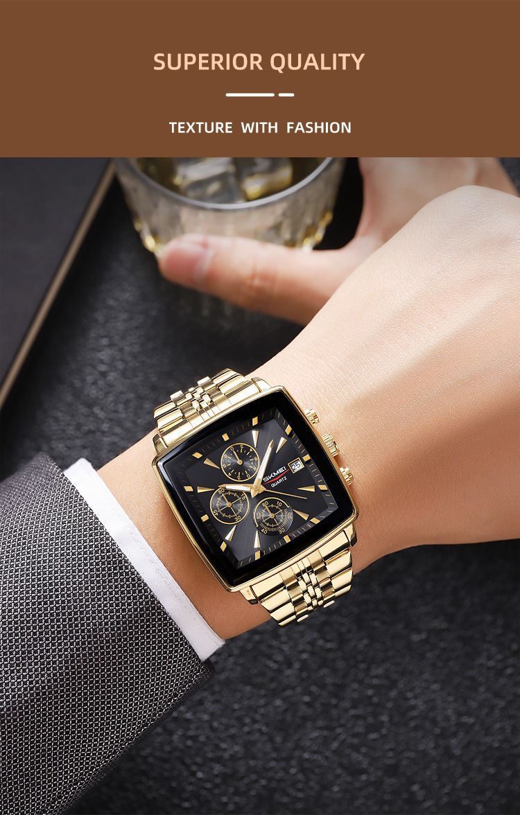 Orologio da polso al quarzo con cronometro da uomo e da donna, di lusso, con data, design alla moda, impermeabile, Reloj Hombre_voghion.com