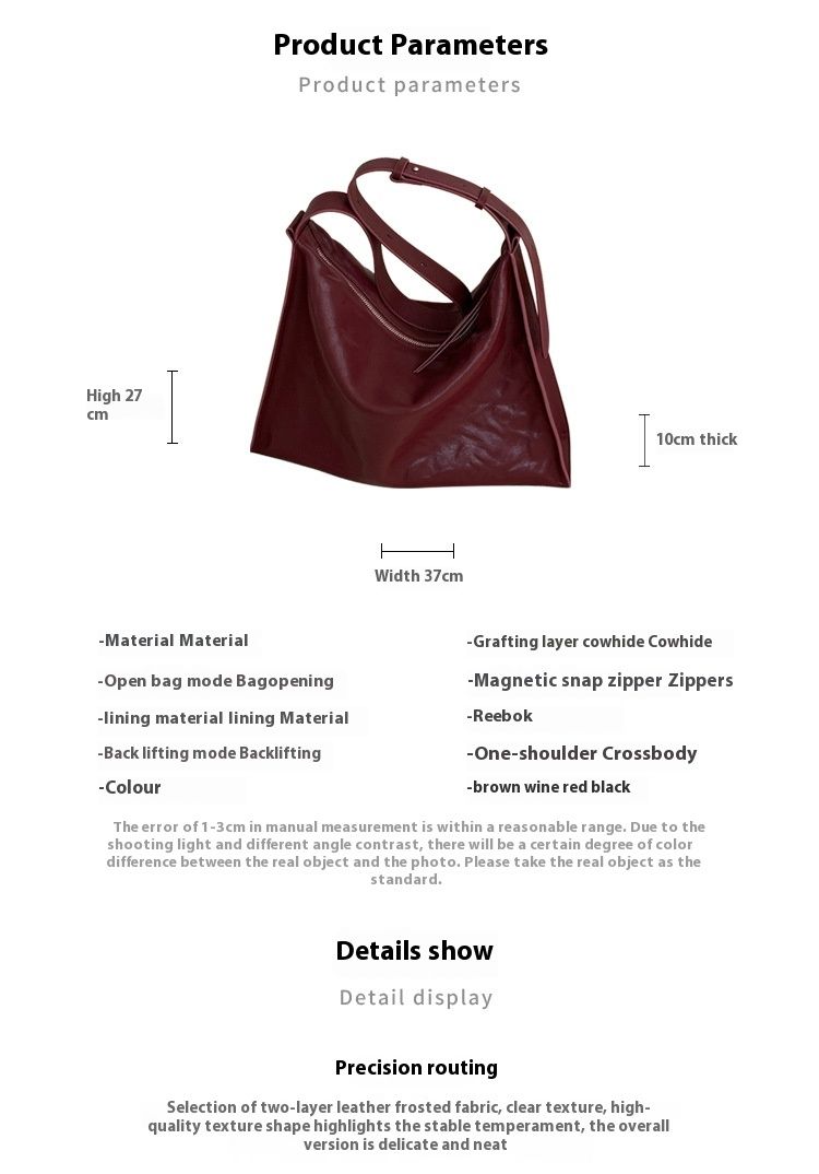 Borsa a tracolla in vera pelle 2024 nuova Hobo in pelle di mucca da donna, stile estremamente semplice, borsa a tracolla capiente, borsa grande per donna_voghion.com