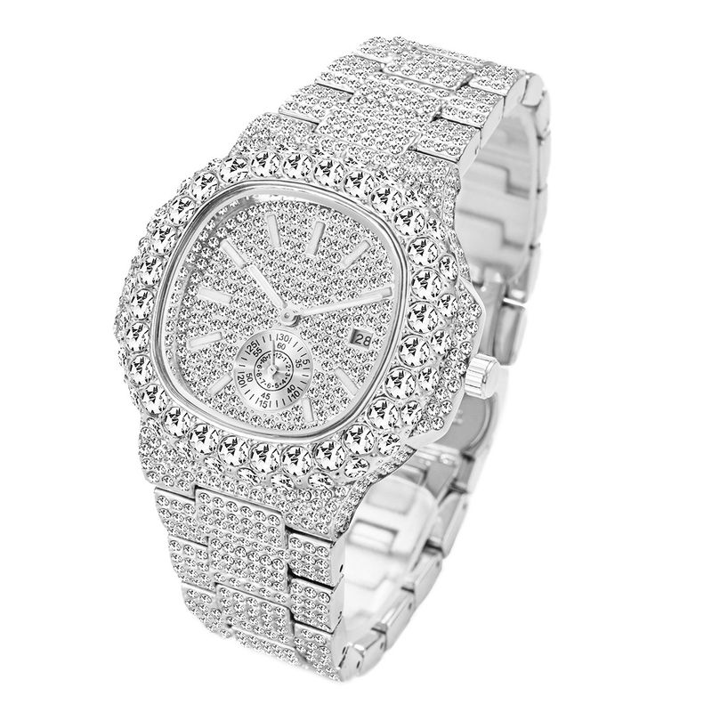 Νέο ανδρικό ρολόι Baida Fashion Diamond Hip Hop Full Sky Star Glow του 2024 με μπρασελέ και καντράν_voghion.com