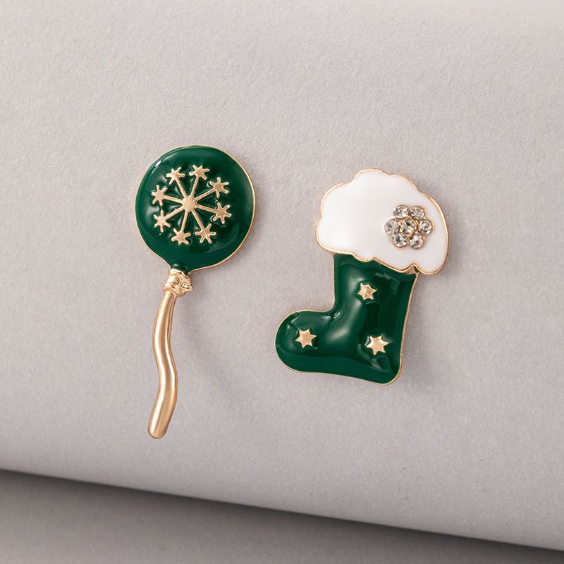 Orecchini a bottone con design creativo, calzini rossi e verdi, per Natale, alce, casa carina, temperamento, gioielli per le orecchie_voghion.com